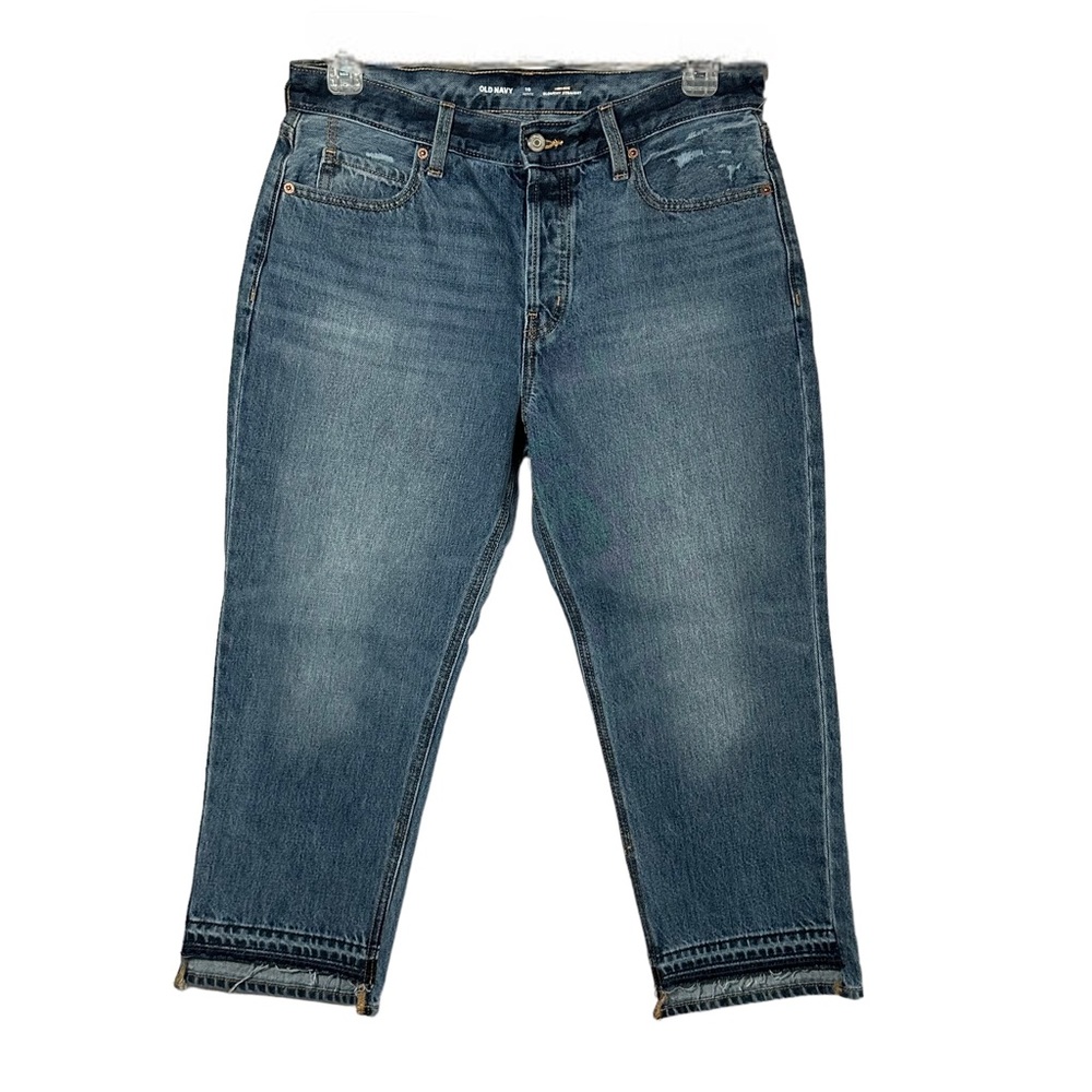NWT Old Navy Slouchy Straight Distressed Jeans and Raw Hem